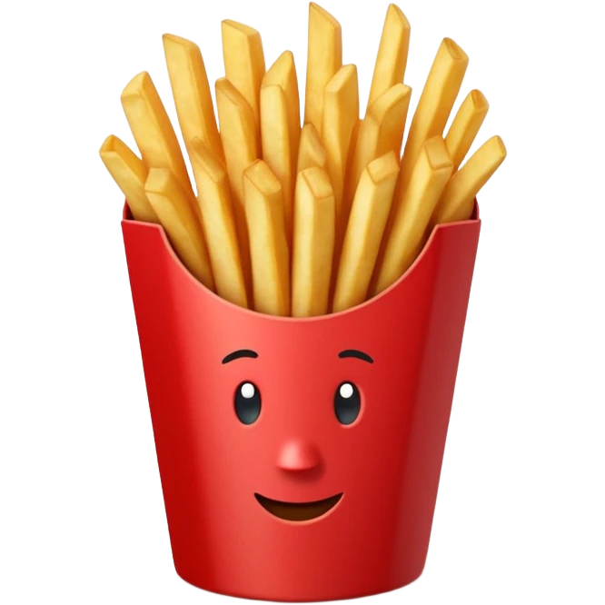 stylized red fries container with fries inside, no logo, no apple, just the container and fries emoji