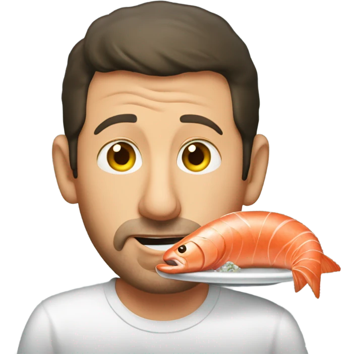 adam sandler eating raw salmon emoji