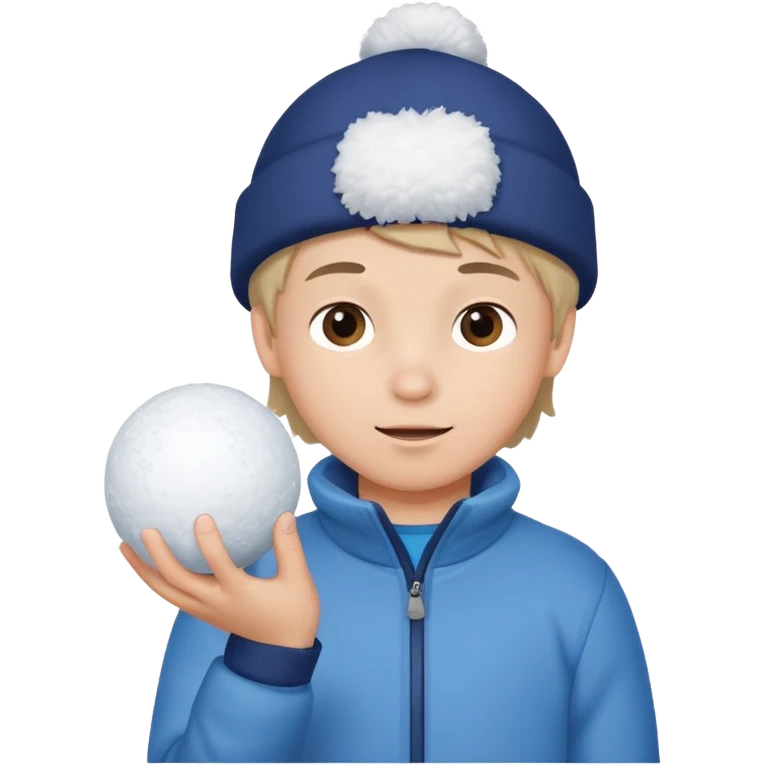 kid holding snowball emoji