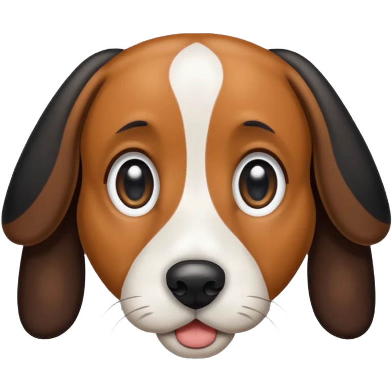 Cute black white and brown hound dog with big eyes emoji