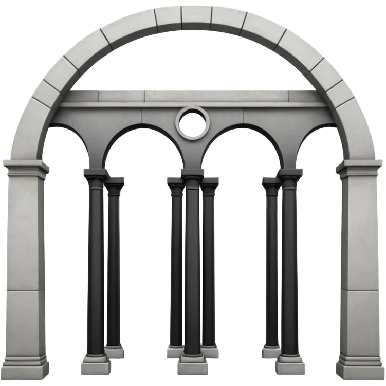 use this bridge. 2 ARCHES side by side, modern LA column in middle, bridge on top of column arch left and right emoji