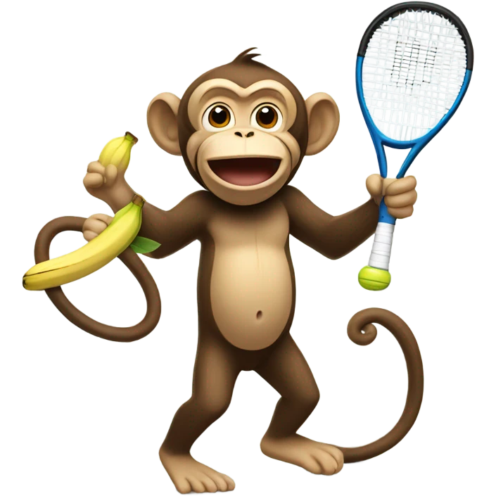 monkey playing tennis bananas emoji