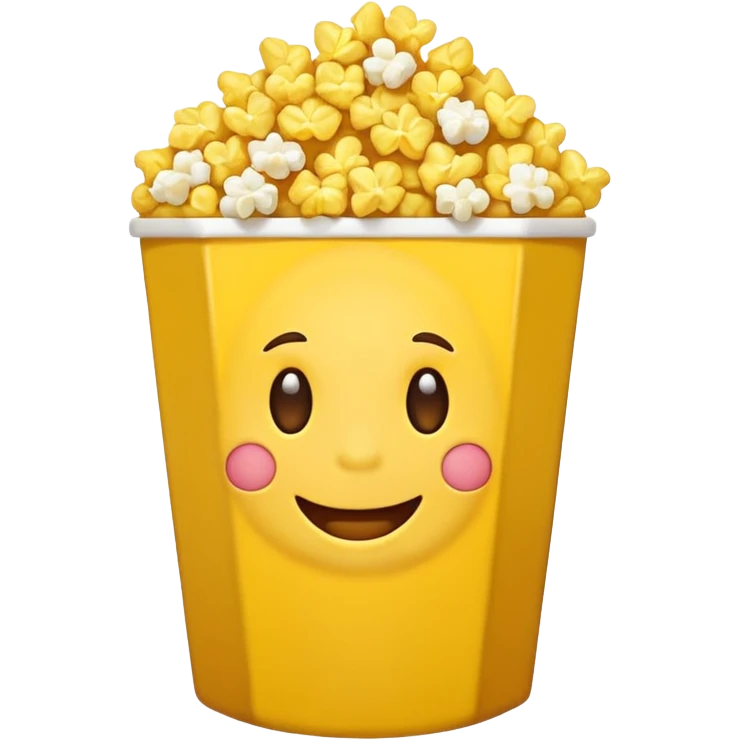 Amused emoji eating popcorn emoji