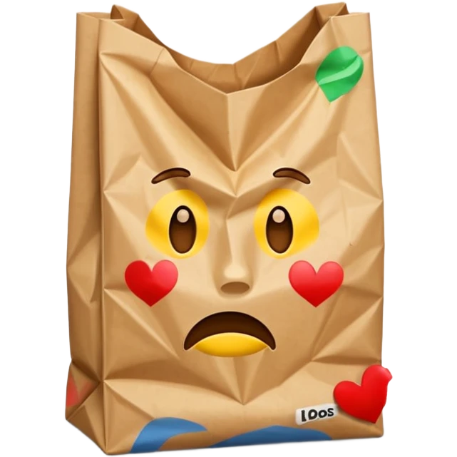 paper bag. negative  emoji emoji