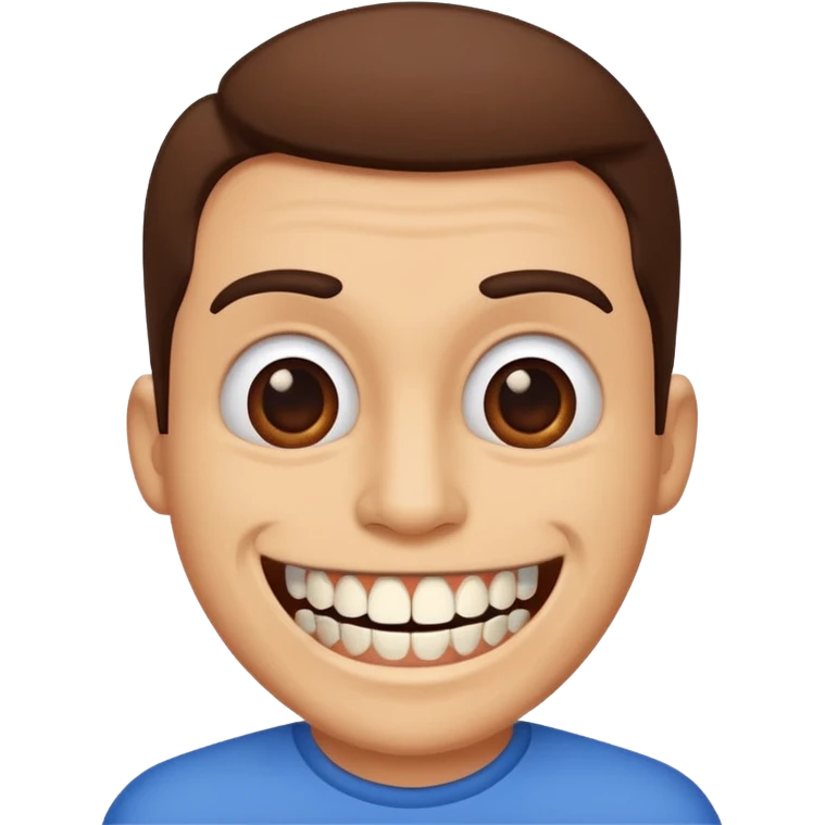 man with bad teeth smiling emoji