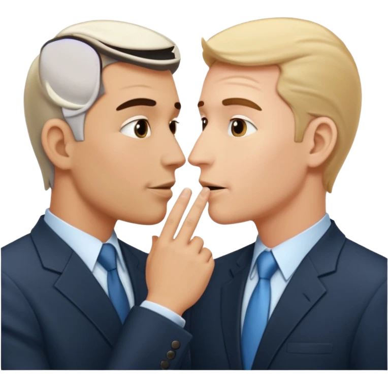 two business man telling secretsto eachother emoji