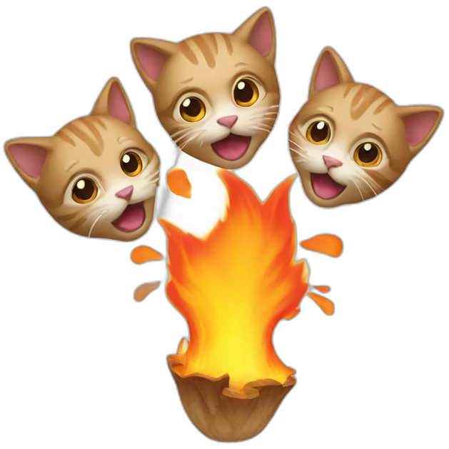Cat-three-heads-spitting-fire emoji