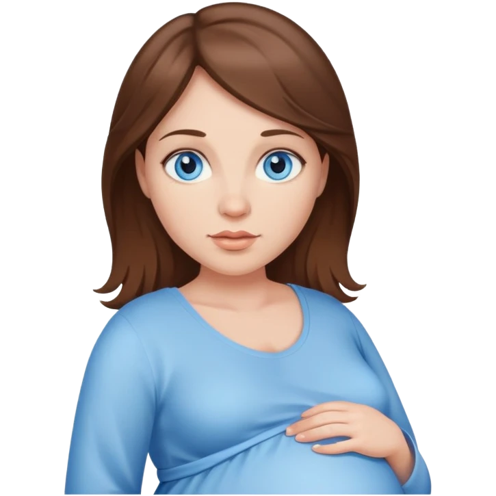 Pregnant woman blue eyes brown hair emoji
