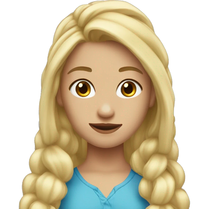 long blonde ponytail thin light skin with small eyes eyes close together emoji