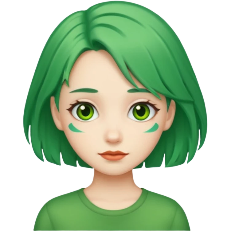 girl with green hair clip emoji