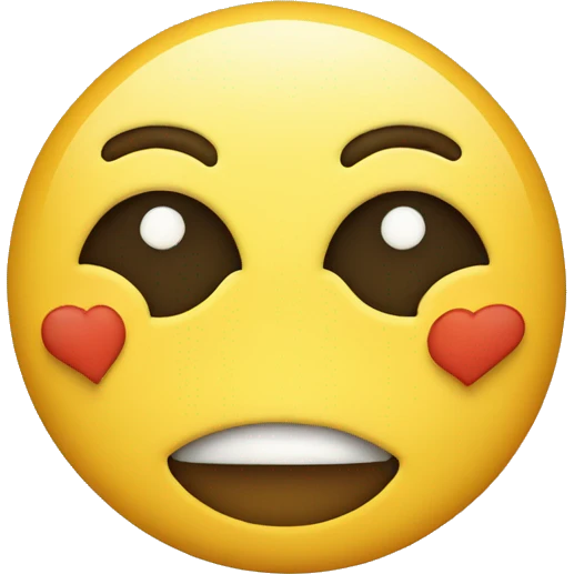 A yellow circle with a circle mouth and heart eyes  emoji