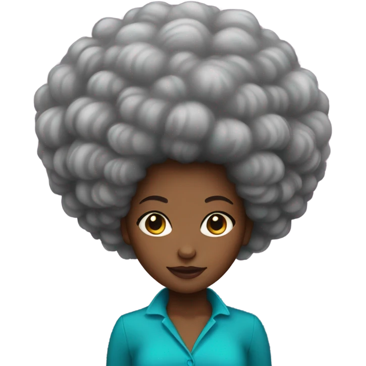 Black girl wearing an afro emoji