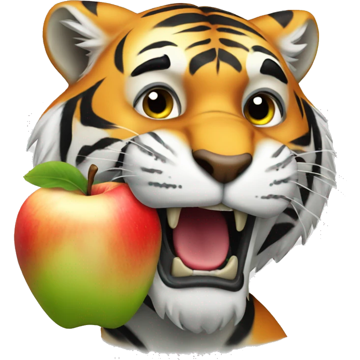 Tiger eating apple emoji