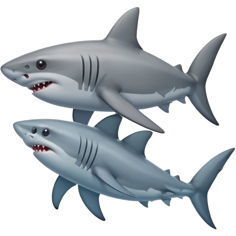 shark hugging a smaller shark emoji