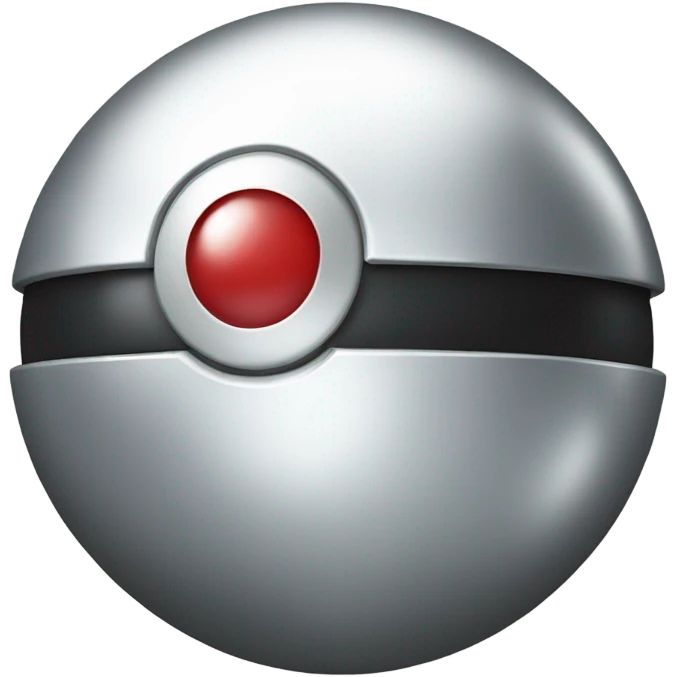 A metallic poke ball emoji