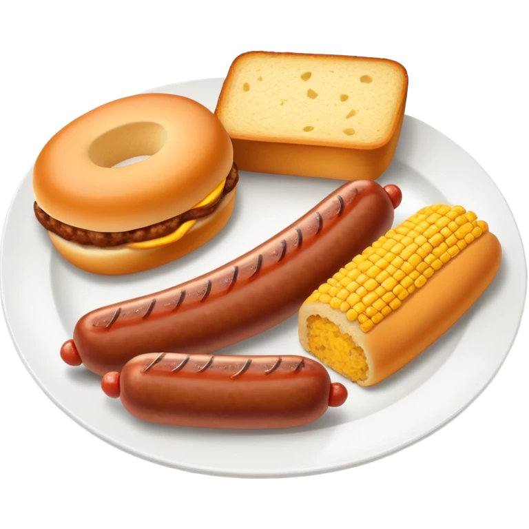 Plate of beef hot links and cornbread  emoji