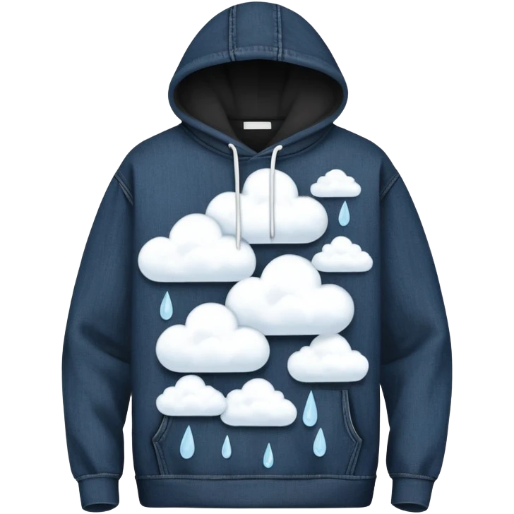 The white spots on this Black Denim Tears Hoodie take the shape of circular, cloud-like formations, resembling soft cotton wreaths. Each spot appears as a ring of irregular, fluffy shapes, giving the design a natural and organic feel. The scattered placement across the black fabric creates a striking contrast, making the hoodie both bold and artistic. emoji