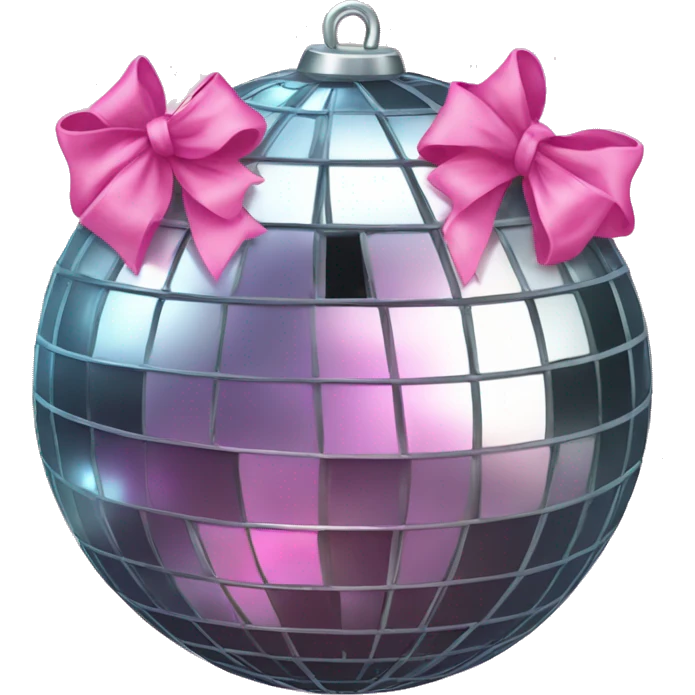 Disco ball with a pink bow emoji