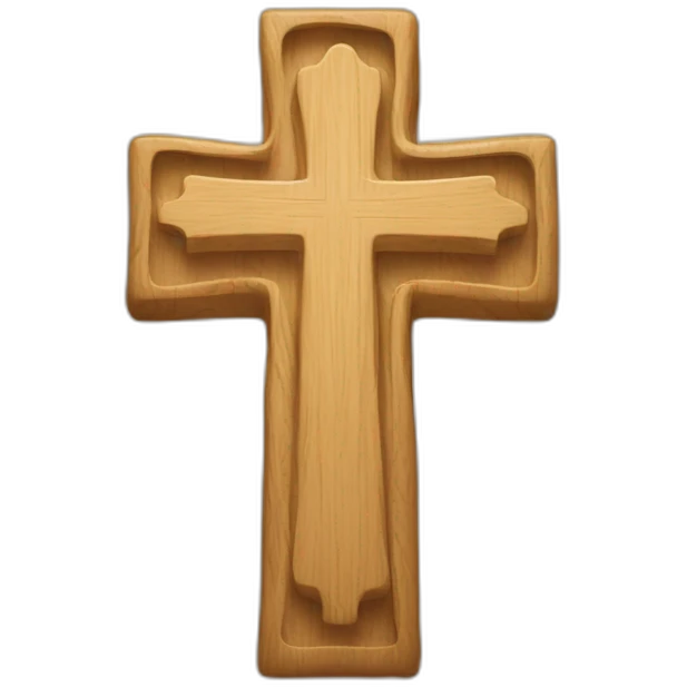 simple coptic cross in light wood emoji