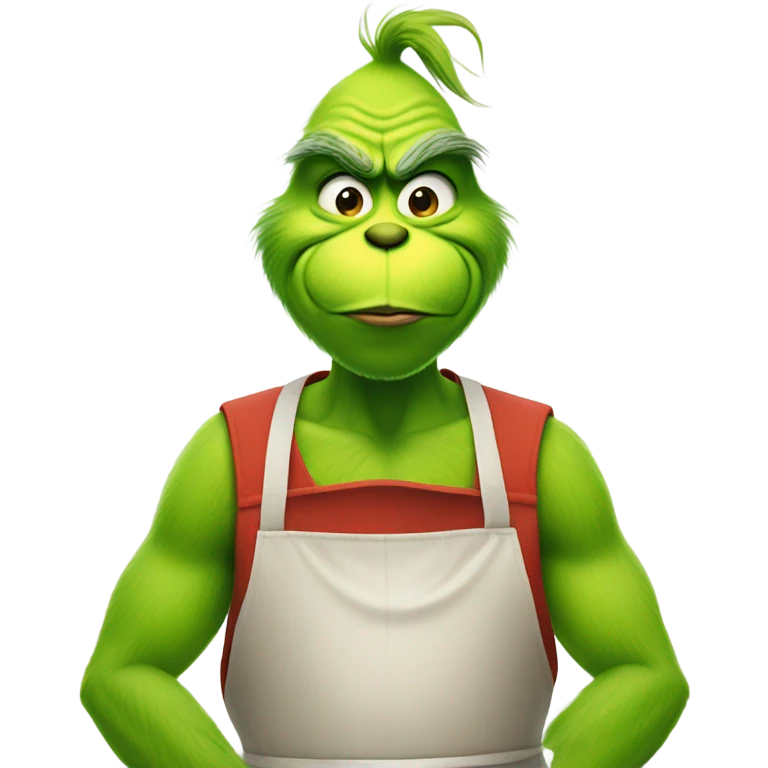 grinch wearing apron emoji