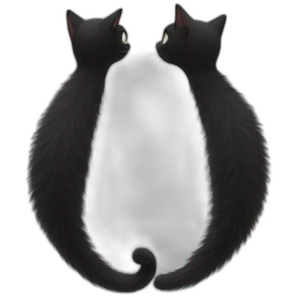 two cats tails forming a heart emoji