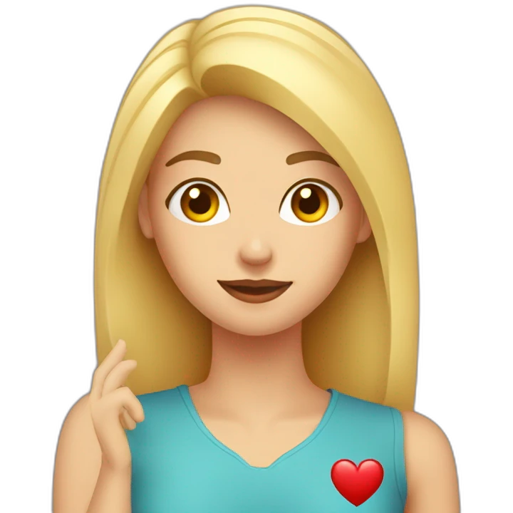 Mujer rubia con corazón en las manos emoji