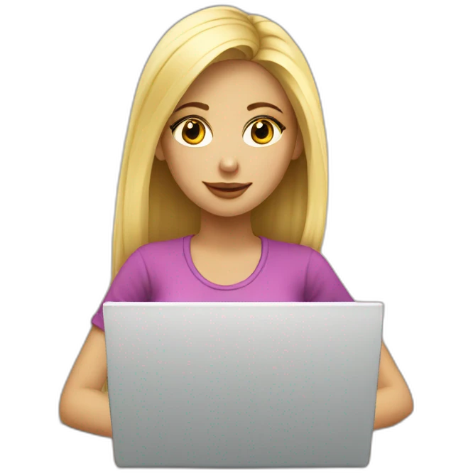 blonde-artist-girl-with-laptop emoji