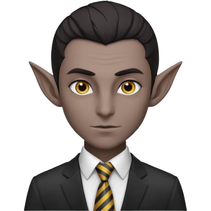 dark elf with tie, business emoji