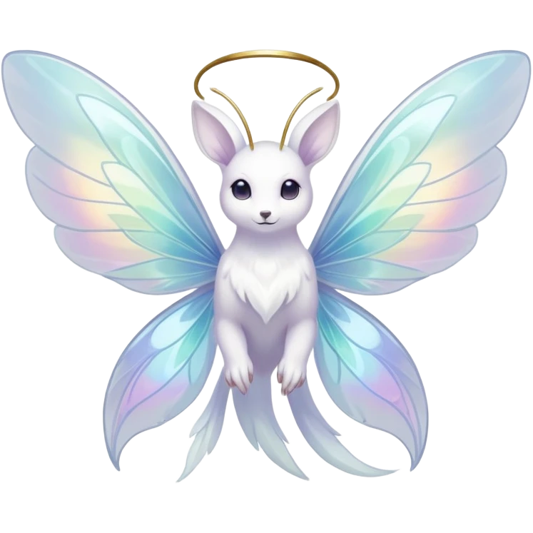  Iridescent white pale wings-ears, fairy-like-fakemon-creature  emoji