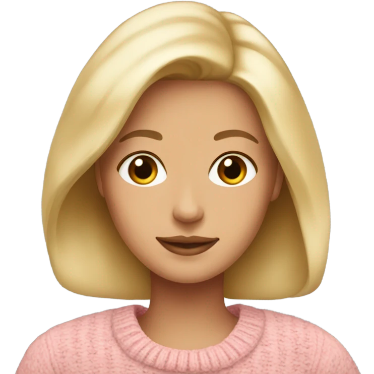 beautiful blond woman with brown pink bloom sweater emoji