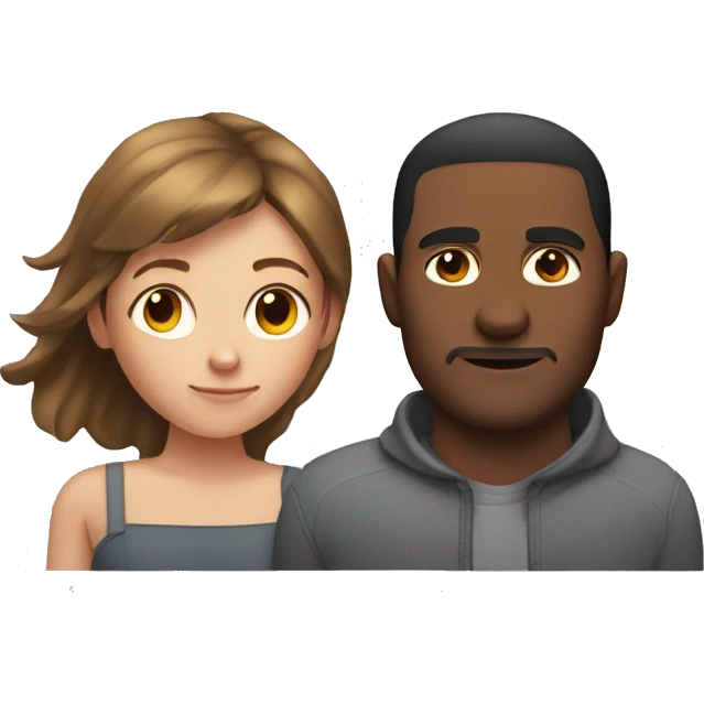 half body of guy behind girl emoji