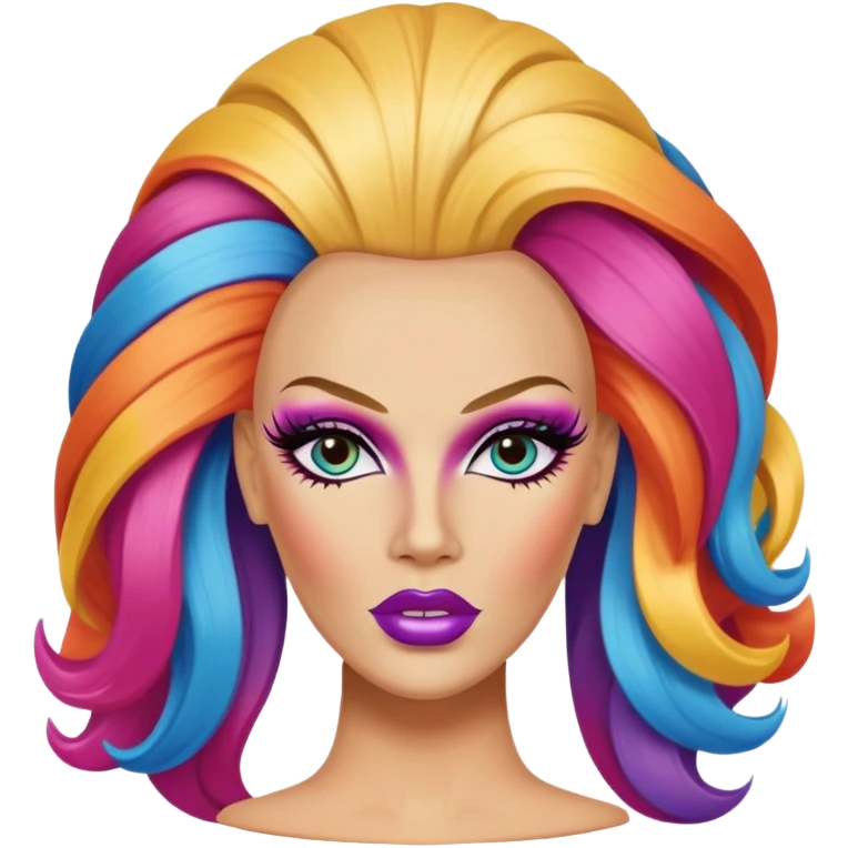 mannequin head with a drag queen’s hair emoji