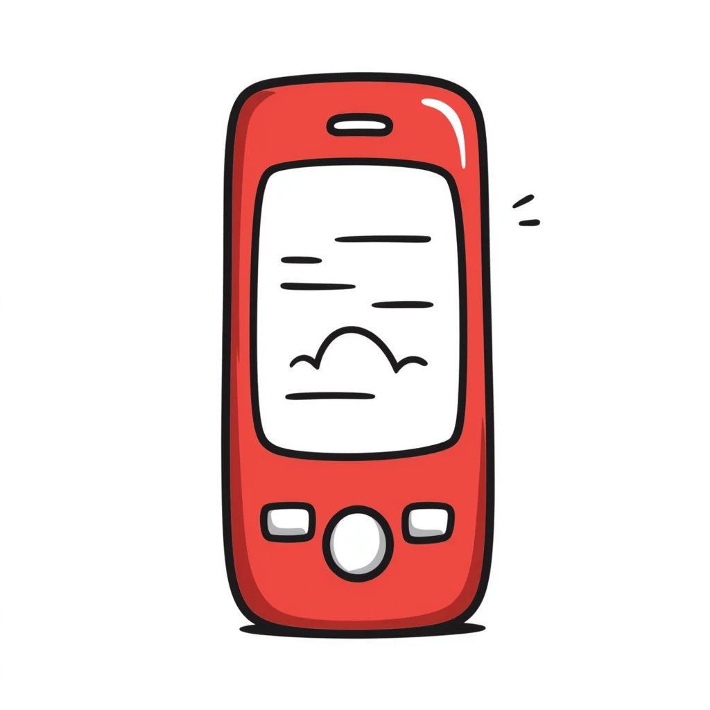 mobile phone, vibrant red color #ff0039 emoji