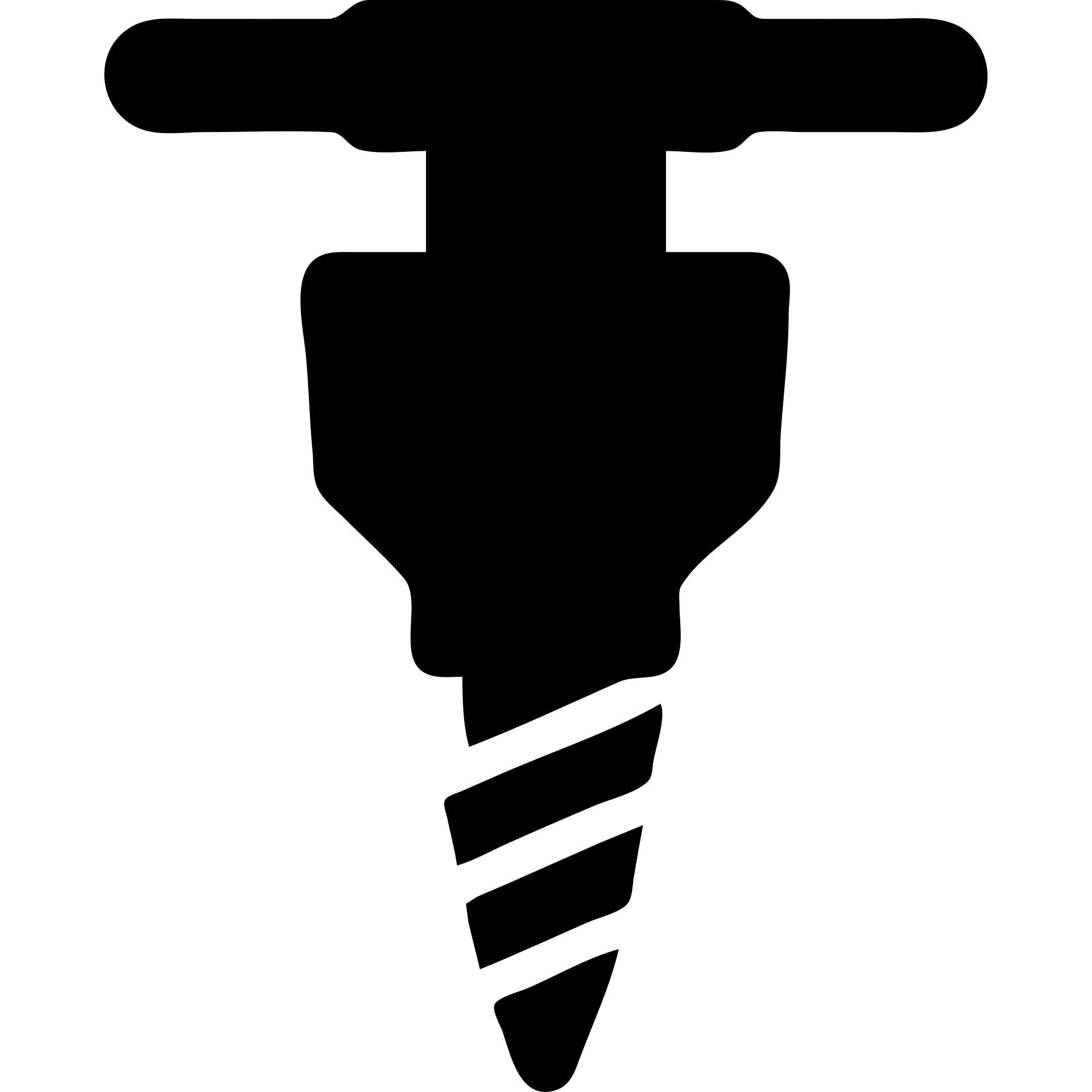 solid filled black mining drill icon emoji