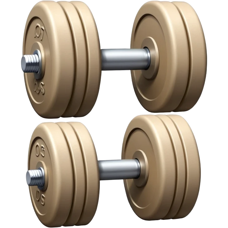 beige dumbbell, fitness equipment emoji