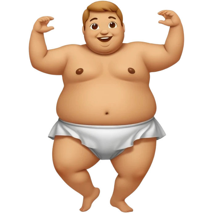 A fat person dancing joyfully emoji