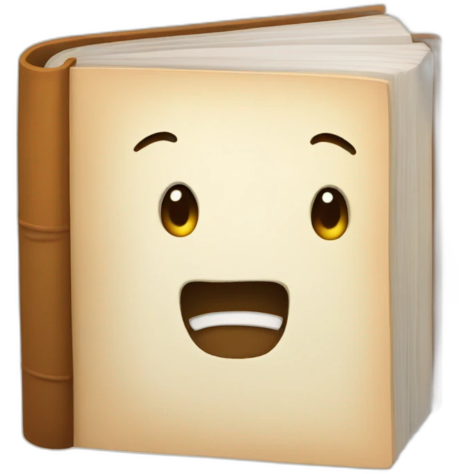 Book with face emoji