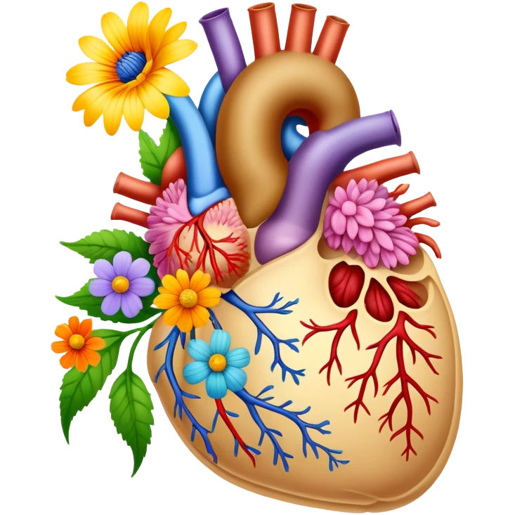 Digestive system with flowers emoji