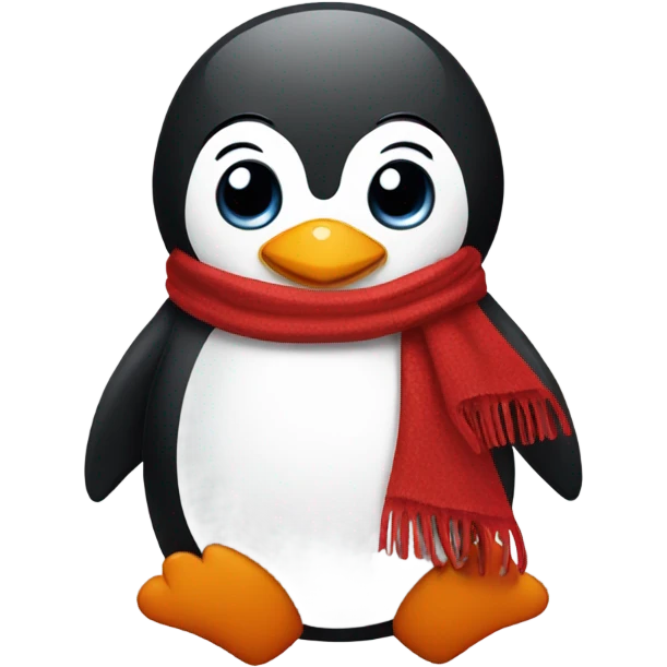 Penguin wearing a red scarf  emoji