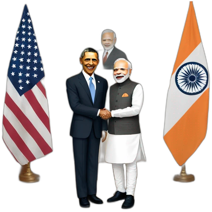 Narendra Modi with Obama emoji