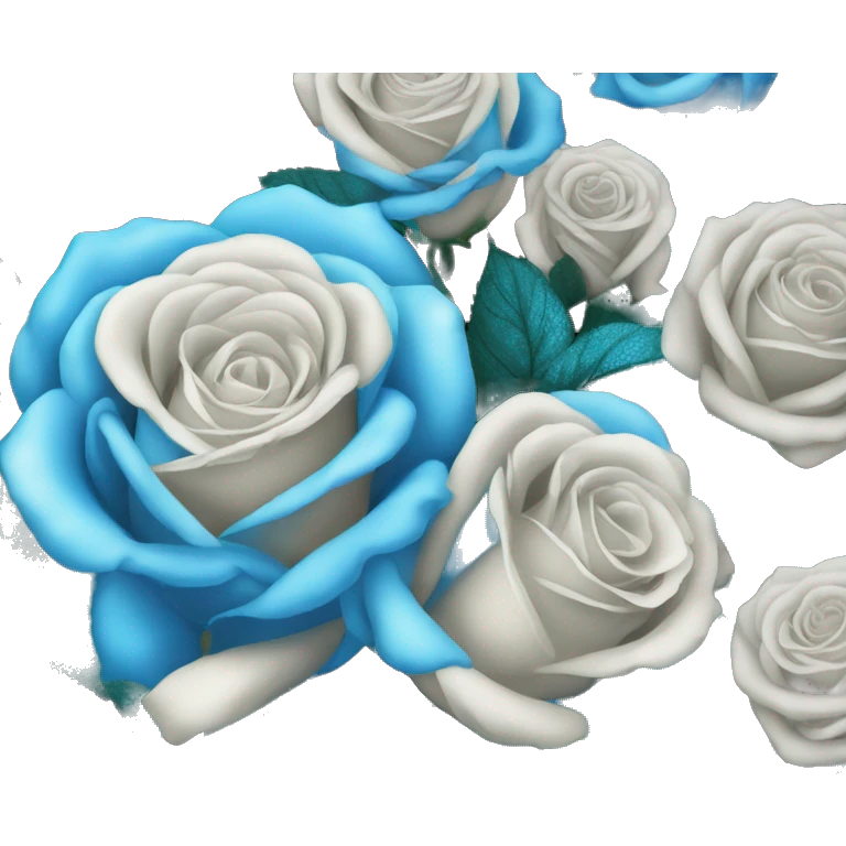 Un bouquet de Roses bleue pailletée sur bouquet noir emoji