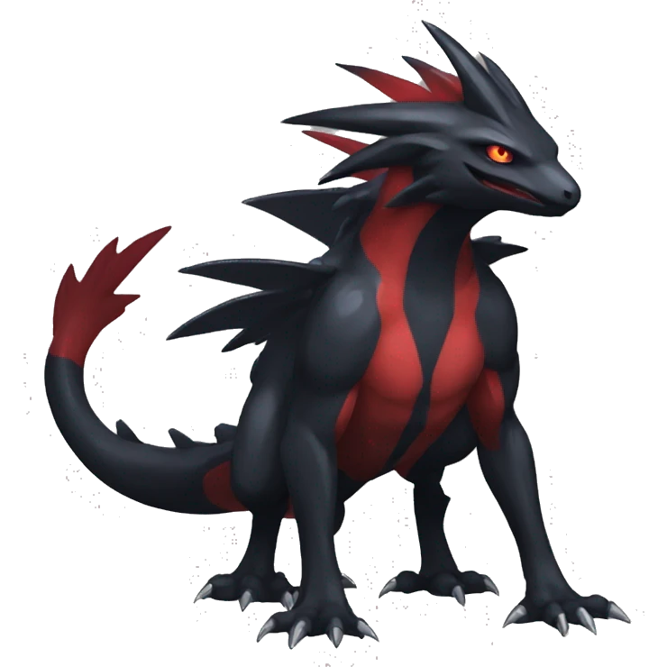 cool edgy black and red Dark-type nargacuga Pokémon full body emoji