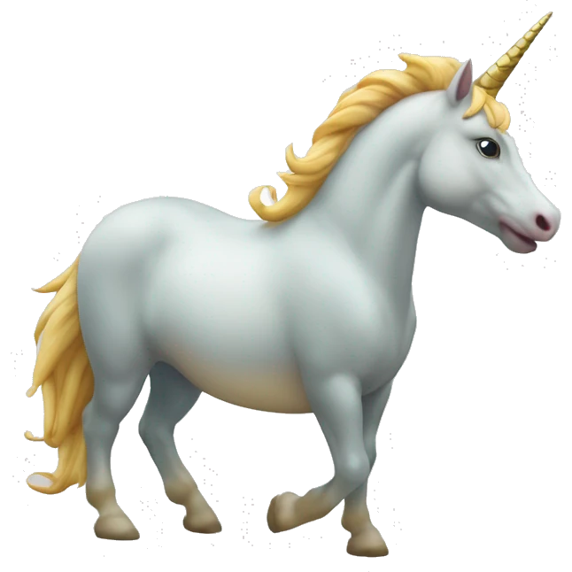 Une licorne qui a deux pattes et une queue de poisson à l’arrière  emoji