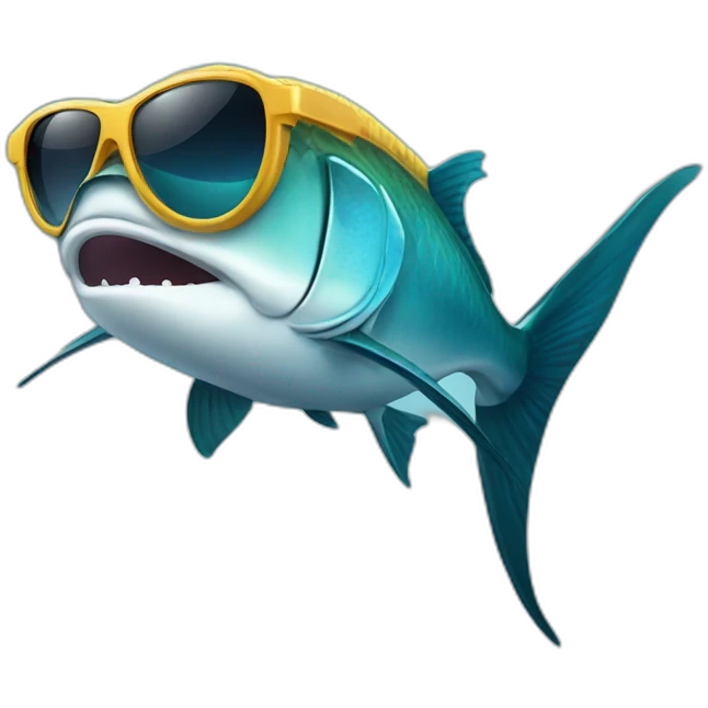 Sword fish with sunglasses emoji