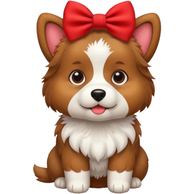 A dog with a cute bow  emoji