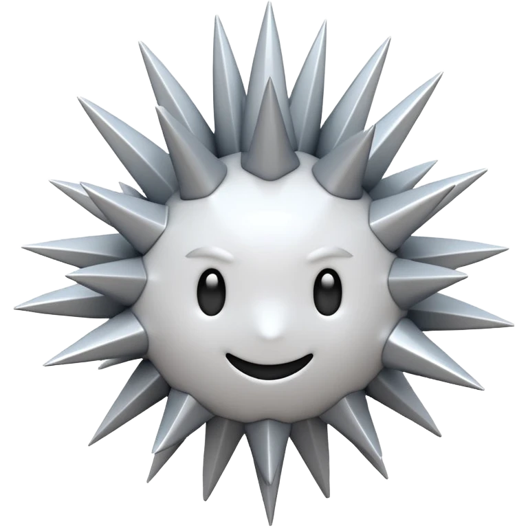iOS-style 3D emoji: jagged abstract burst with irregular sharp spikes, bright white and light gray tones, subtle glossy reflections, conveying sudden impact; no circles, no yellow, no faces, no text emoji