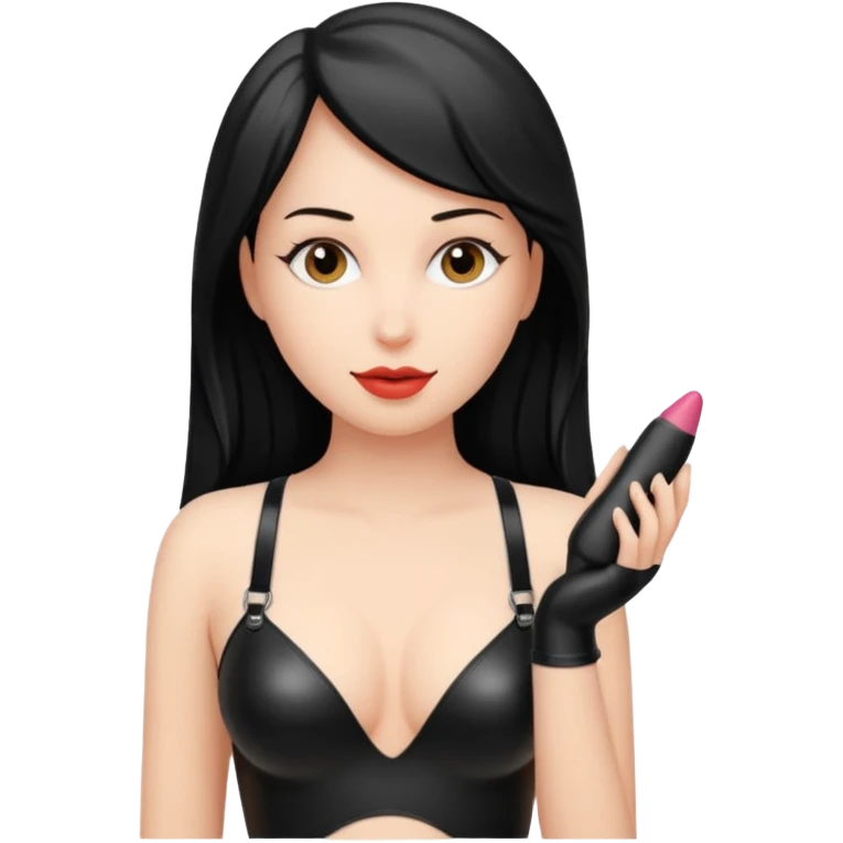 Strap on with dildo attached around waist female emoji