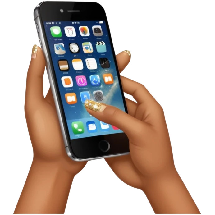 hand putting a phone aside with sparkles emoji