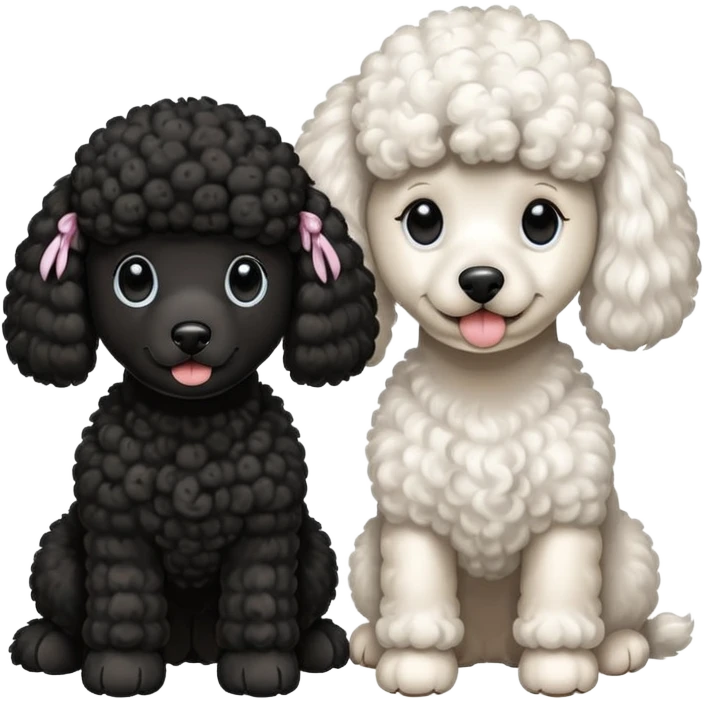 1 poodle blanca y 2 negras emoji