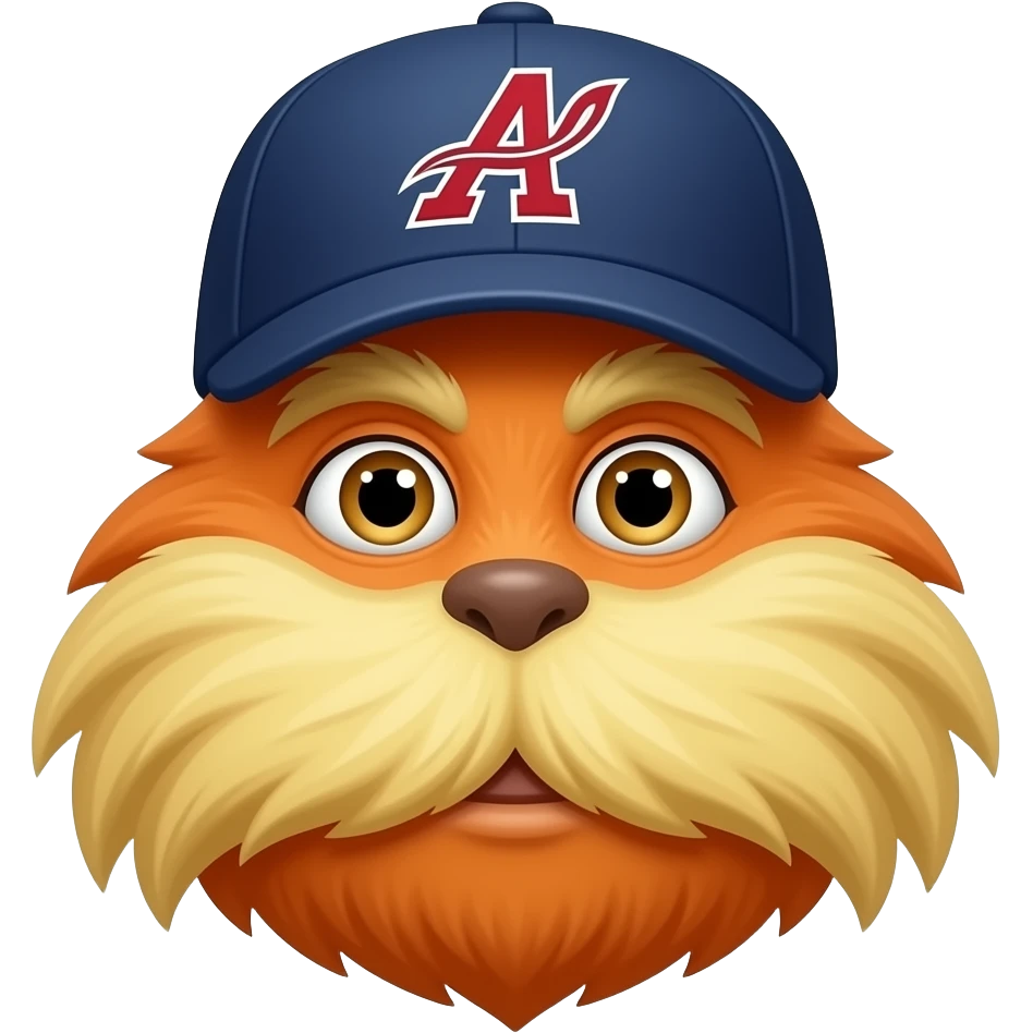 orange lorax with a reno aces baseball hat emoji